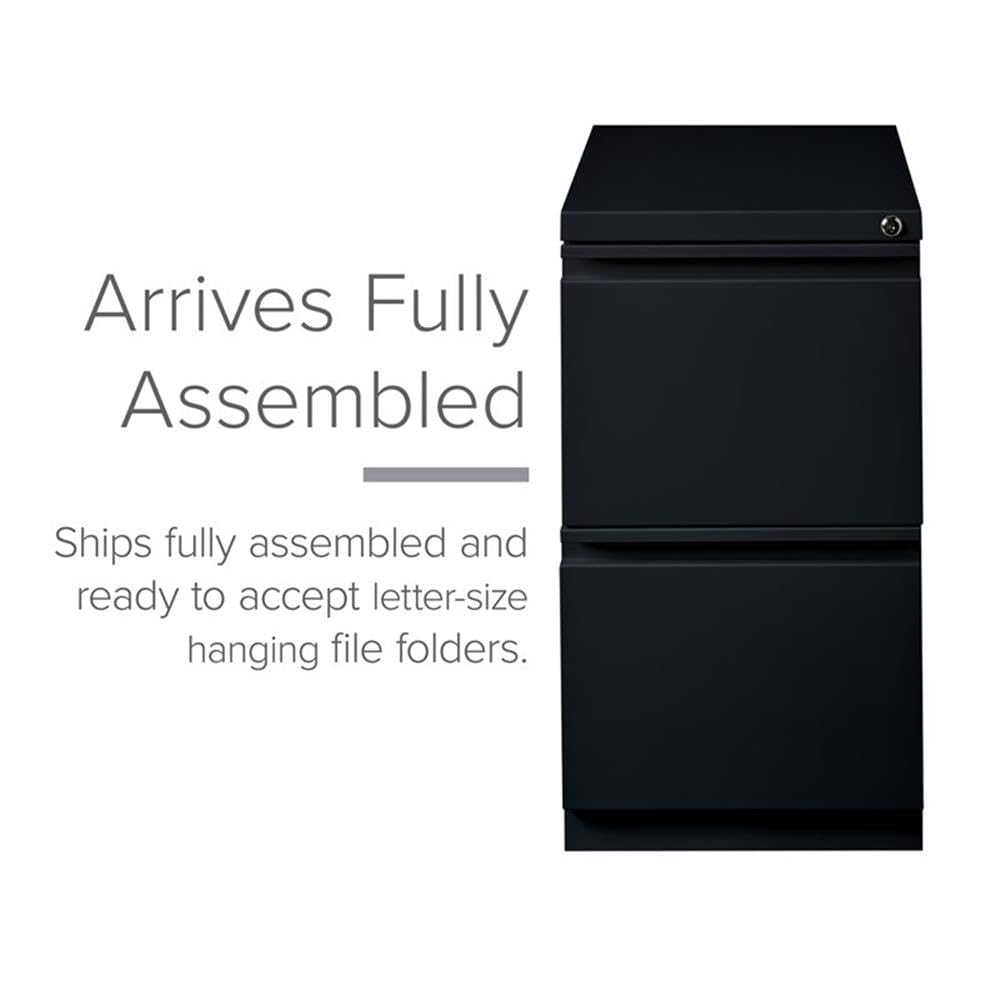 Hirsh 15" W 2 Drawer Vertical File Cabinet, Black, Letter 18578-1 Each