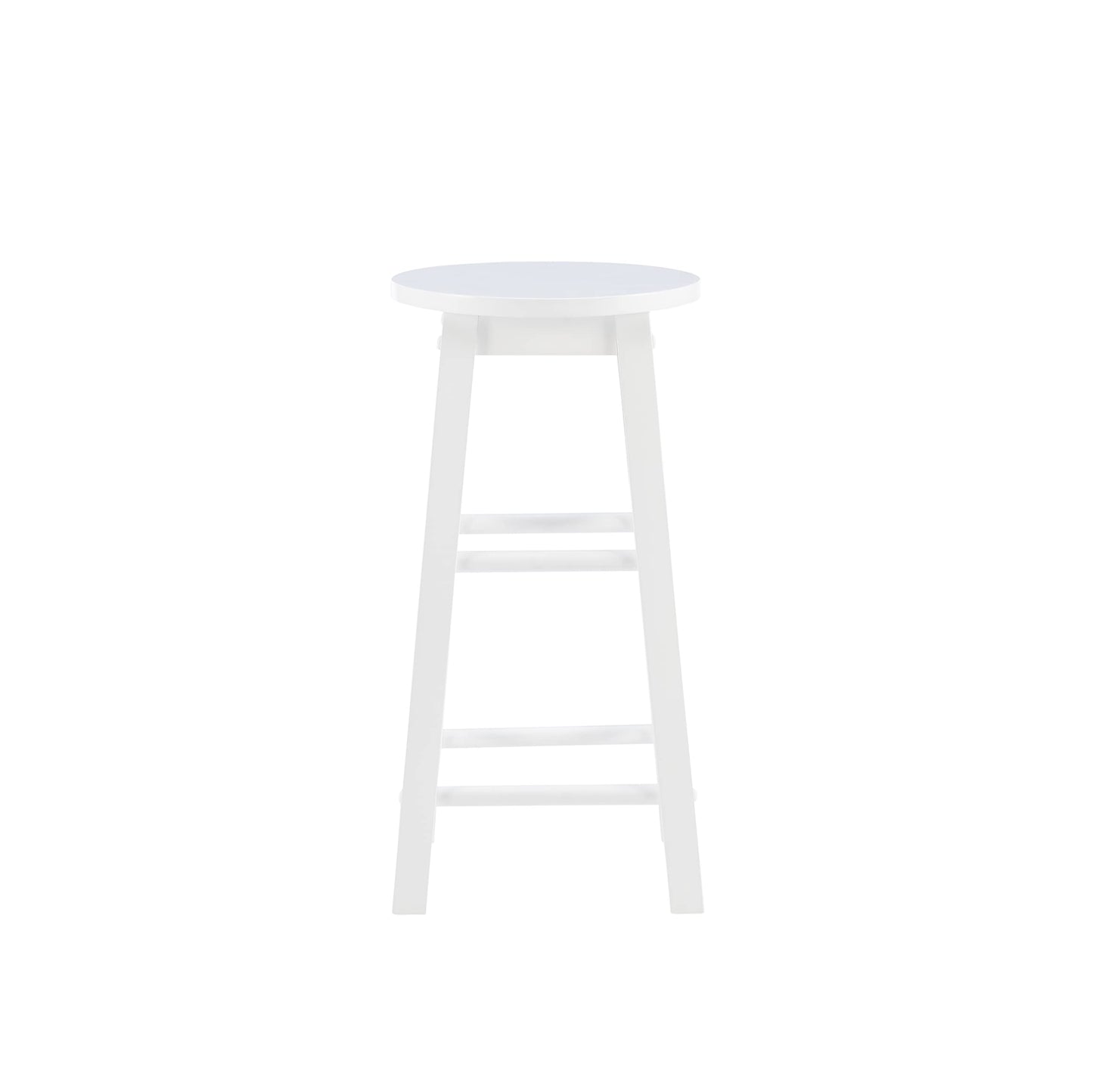 Linon Zeke White 24" Counter Stool with Round Seat