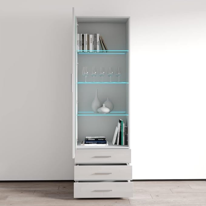 Meble Furniture Soho S1 1D3S Modern Freestanding Bookcase — 16-Color