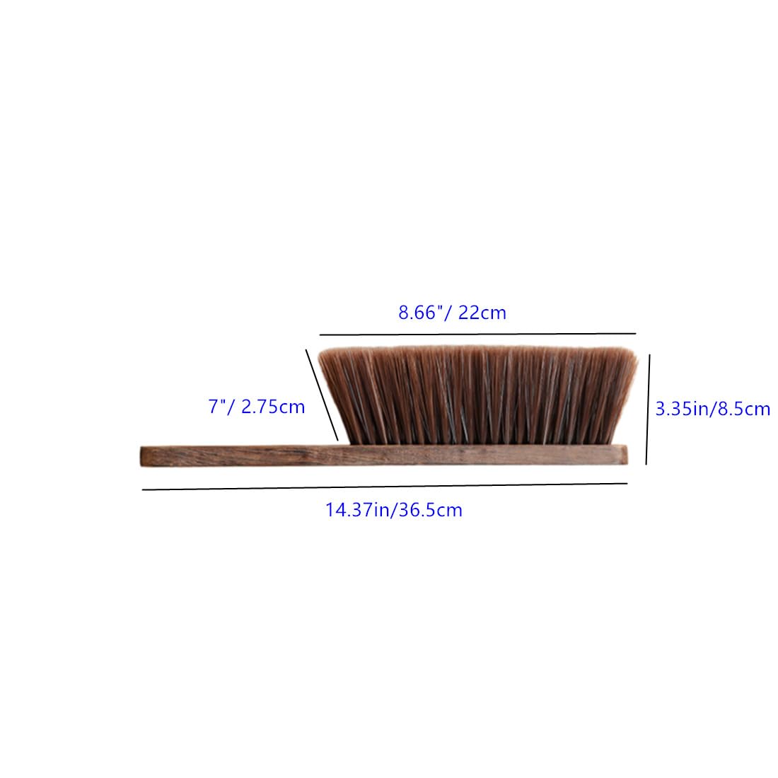 Soft Bristle Bed Sheets Sweeping Cleaning Brush with Long Wooden Hand, Straight Curved Hand Wood Broom Counter Duster for Crumb Debris Desk Quilt Sofa Furniture Car Clothes Hair Remover (2 Pack)