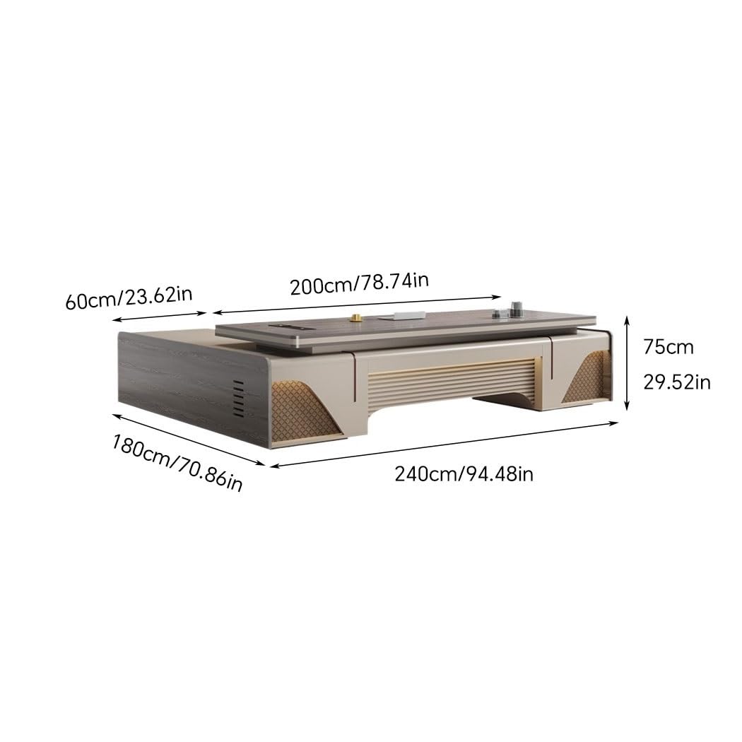 AQWASYUTER Office Computer Desk Modern Large Desk, Office Furniture Suitable for CEO Boss Manager Table