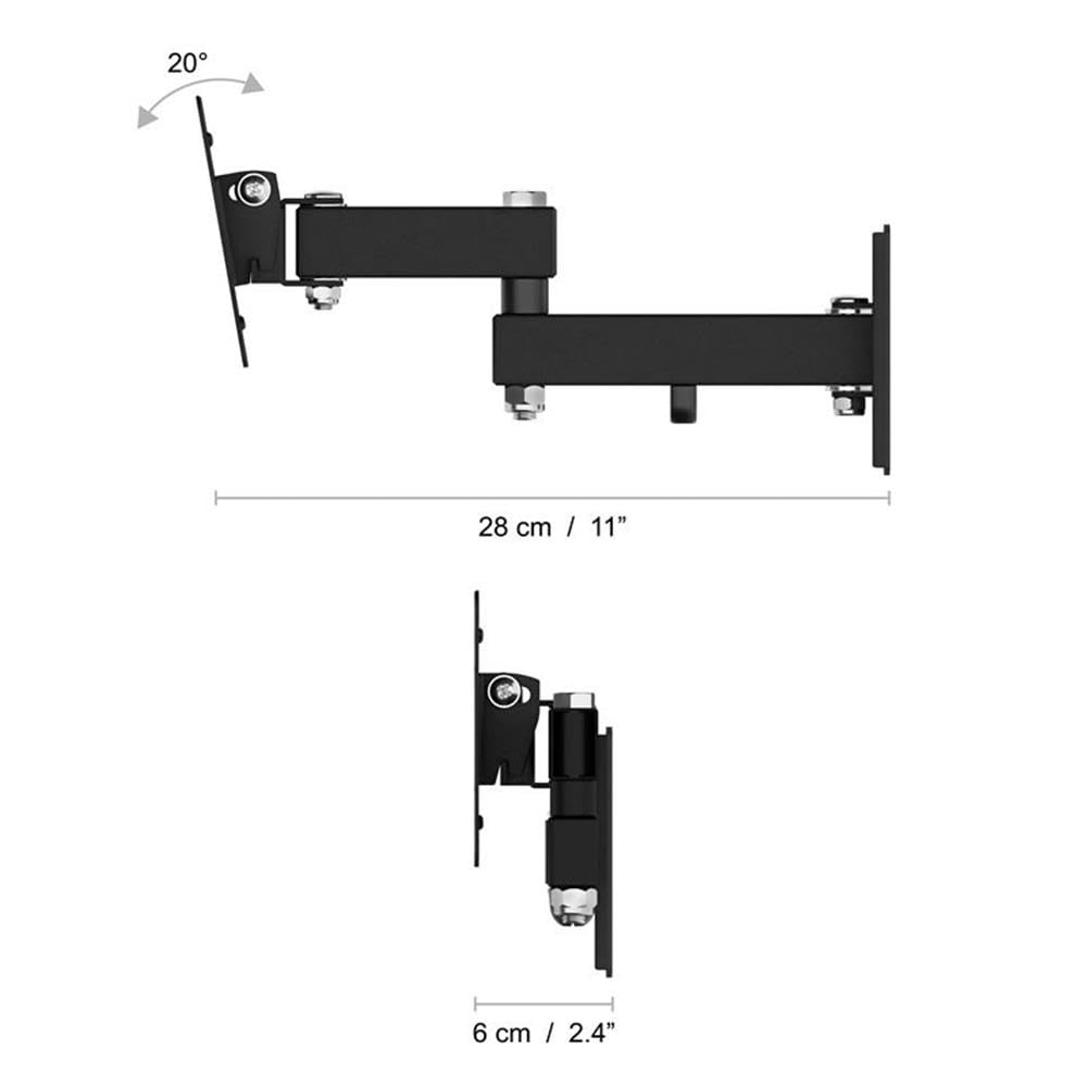 Swift Mount SWIFT140-AP Multi-Position TV Wall Mount for TVs up to 32-inch, Black, 7 x 6.6 x 2.3 inches