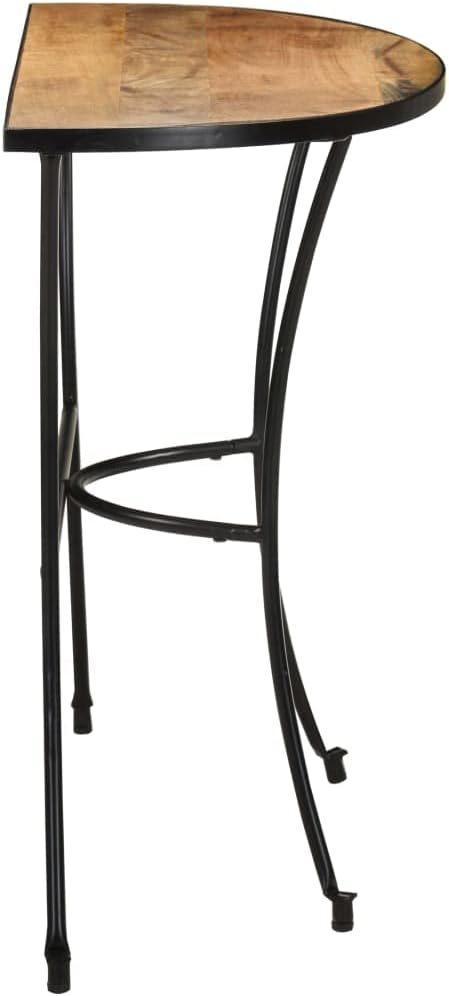 Half Circle Side Table 43.3x15.7x30.3 Inches Solid Mango Wood