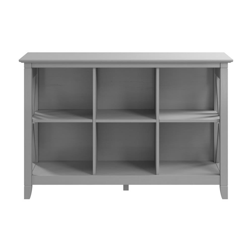 Bush Home 6 Cube Bookcase, Modern Farmhouse Organizer with Open Shelving and Cubbies, Storage for Living Room or Home Office, Key West Collection, Cape Cod Gray