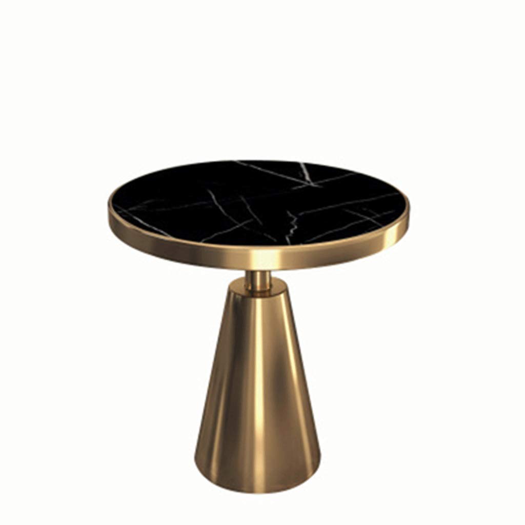HUSHHAAMPP Small Coffee Table Marble Mini Coffee Tables End Tables with Stainless Steel e for Living Room Reception Room Light Luxury Sofa Tables with Drawers (Color : White) (Black Gold)