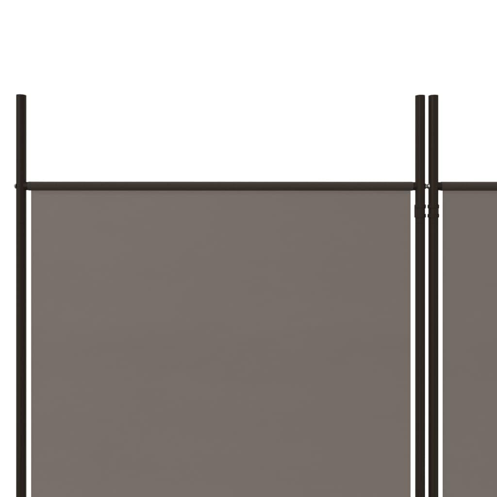 vidaXL 5 Panel Room Divider, Folding Privacy Screen for Room Separation, Freestanding Divider Screen for Home Office, Modern Style, Anthracite Fabric