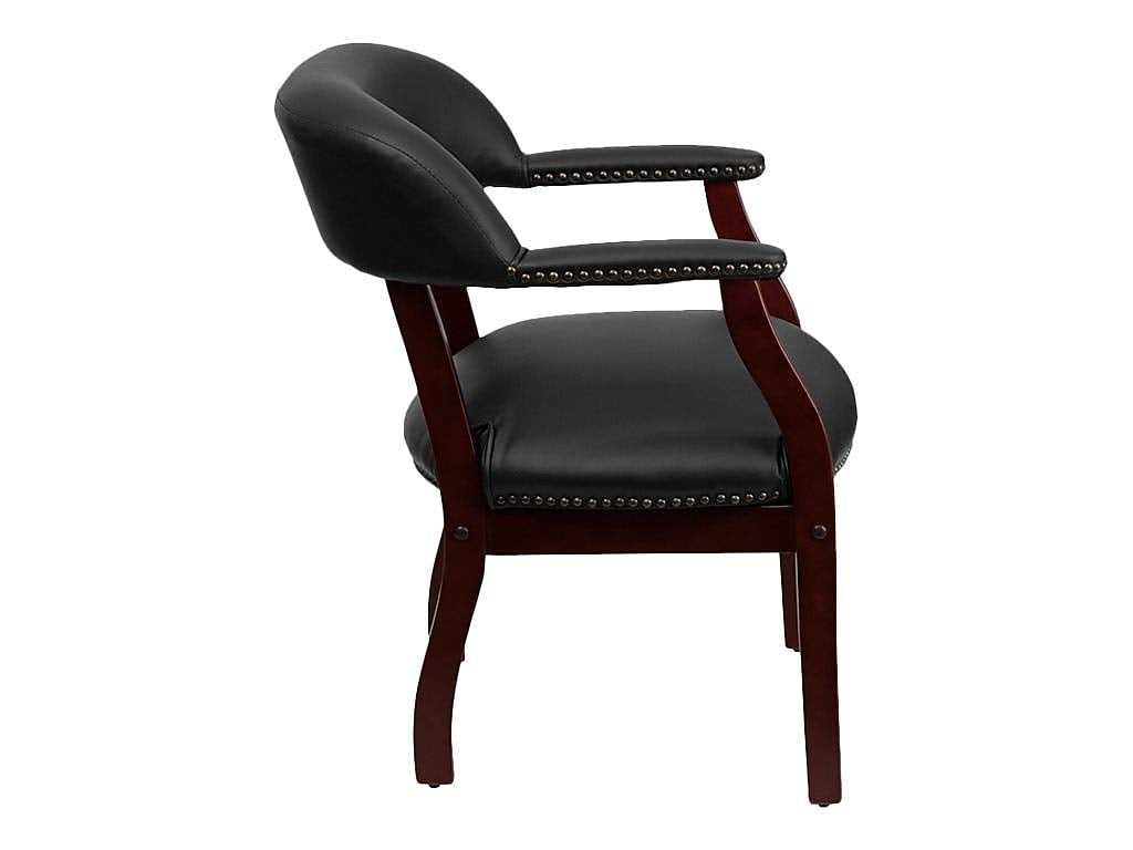 Flash Furniture Diamond Black Vinyl Luxurious Conference Chair with Accent Nail Trim