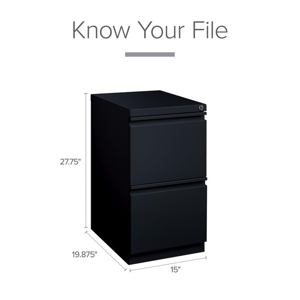 Hirsh 15" W 2 Drawer Vertical File Cabinet, Black, Letter 18578-1 Each