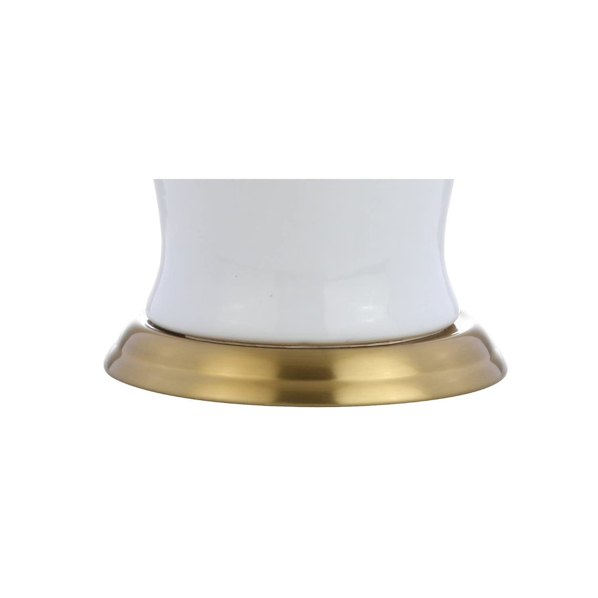 JONATHAN Y 29" White/Gold Traditional Ceramic Urn LED Table Lamp for Bedroom Decor, White Linen Drum Shade, Classic Nightstand Lamp for Living Room, LED Bulb Included JYL4026A