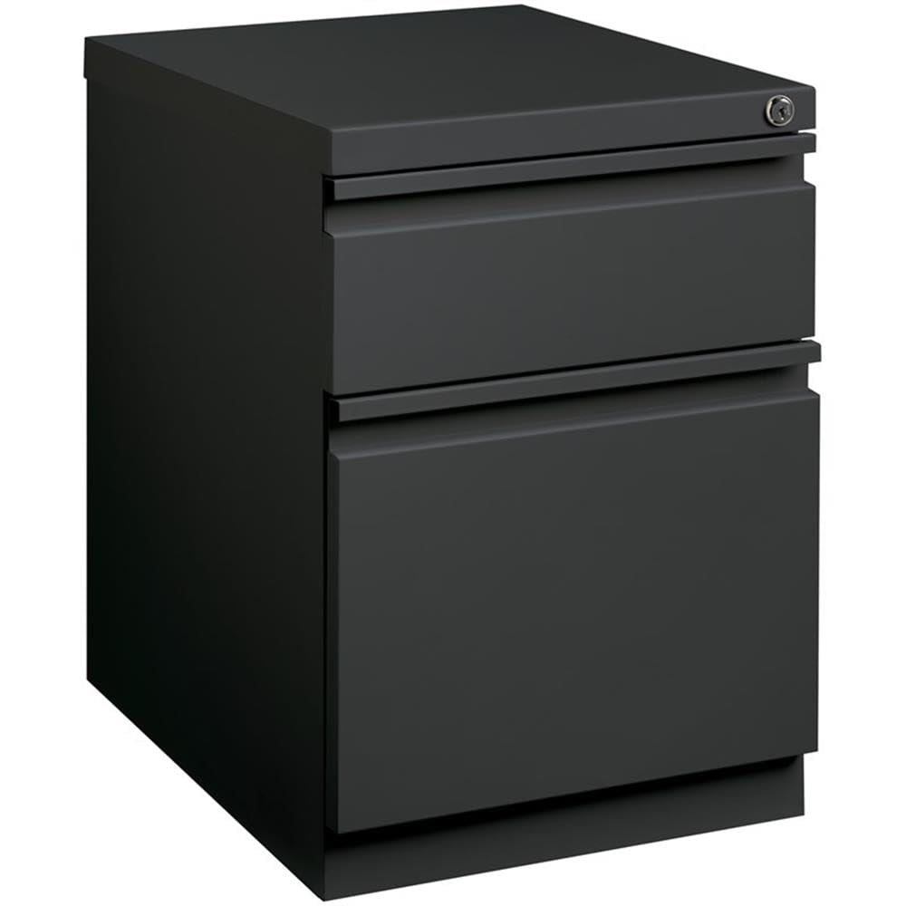 Hirsh 20-in Deep Mobile Pedestal File 2-Drawer Box/File Full Width Pull Charcoal