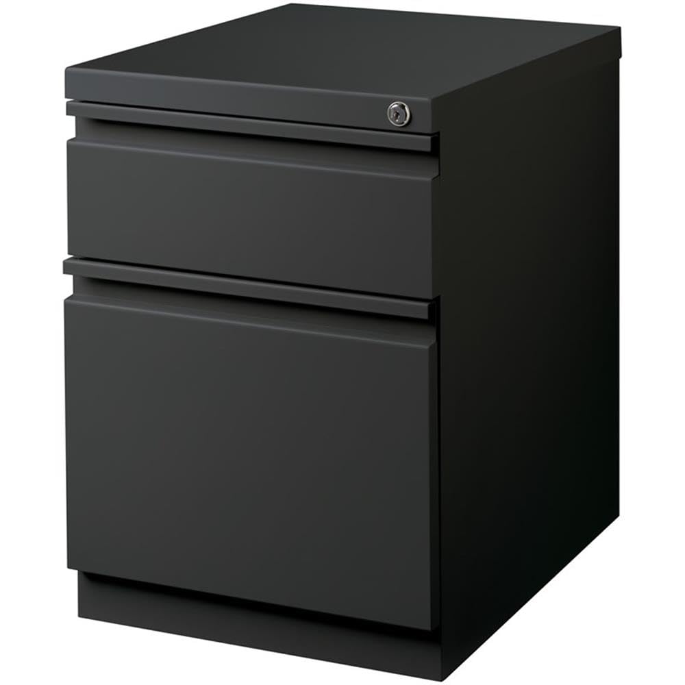 Hirsh 20-in Deep Mobile Pedestal File 2-Drawer Box/File Full Width Pull Charcoal