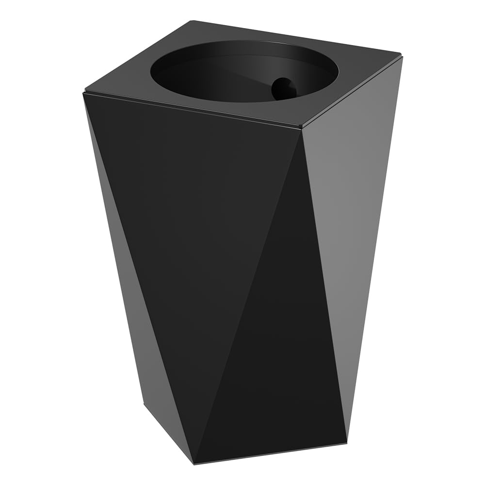 LEASYLIFE 10L/2.6GAL Modern Open top Garbage can,Black Bathroom tarsh can,Small Wastebasket for Bathroom,Bedroom,Office,Living Room,Hotel (Black)