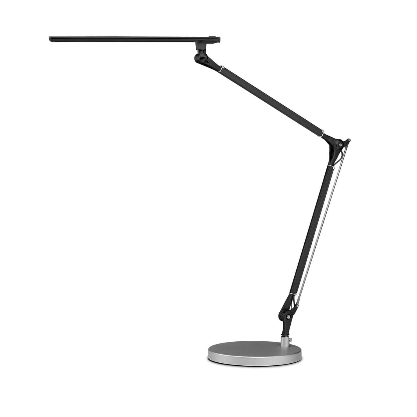 UPLIFT DESK E7 LED Desk Lamp - Adjustable 3 Color Modes, Dimmable Home Office Desk Light for Standing Desk, Dual Monitors, Aluminum Task Lamp (Silver Base)