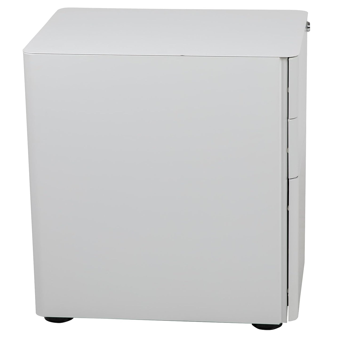 Flash Furniture Warner Modern 3-Drawer Mobile Locking Filing Cabinet with Anti-Tilt Mechanism and Hanging Drawer for Legal & Letter Files, White
