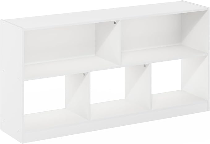 Furinno DALY Book Shelf, 5-Cube Bookshelf, Horizontal Cube Storage Organizer
