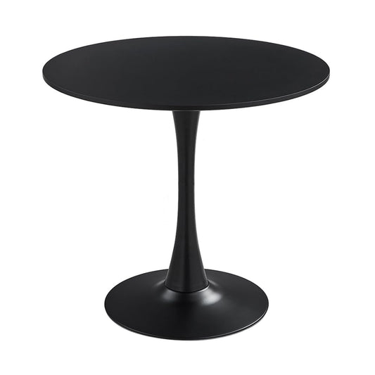 HYYTEIBL 27.3" Tulip Dining Table, Black, Perfect for 2-4 People, Mid-Century Modern Style, Round MDF Top with Sturdy Base for Dining Room, Living Room, Cafe
