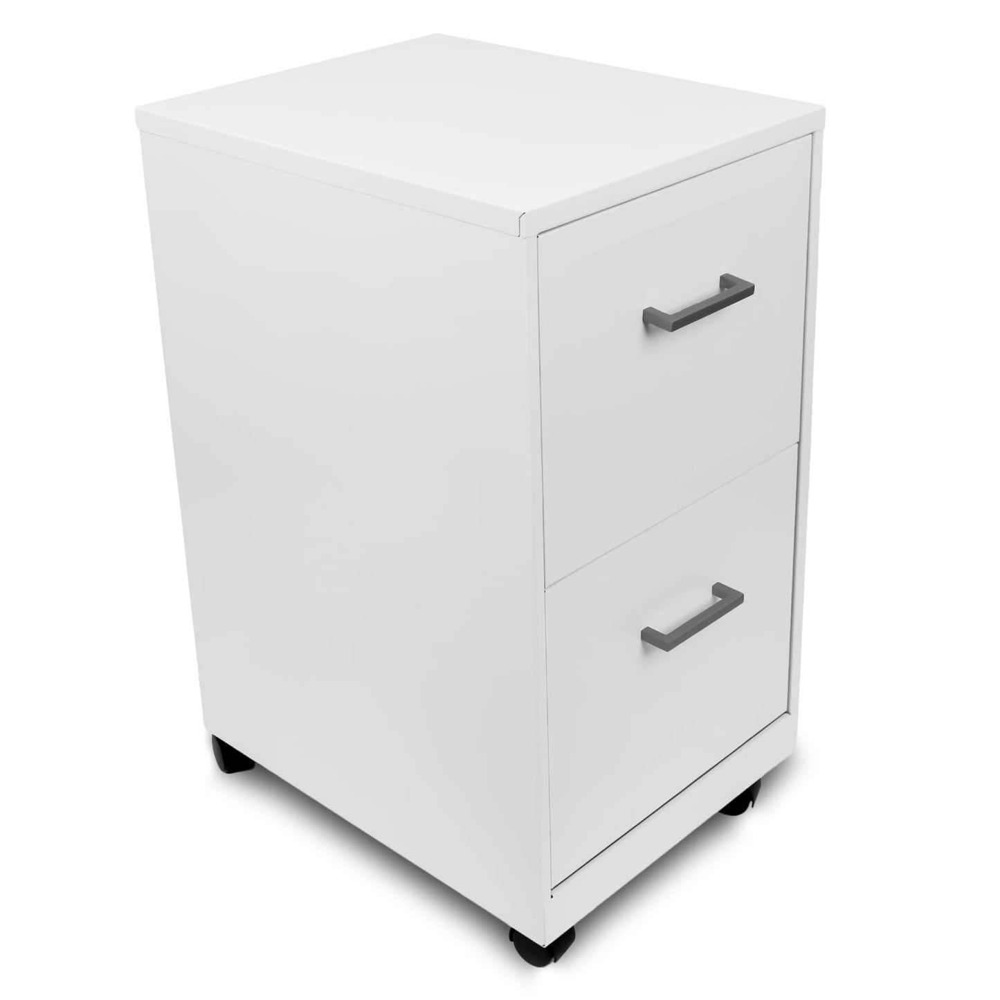 Alera SOHO-Grade 2-Drawer Vertical Filing Cabinet for Home and Office Use | Durable Steel Construction | Includes Casters for Mobility | 14.25" W x 18" D x 26.7" H | White