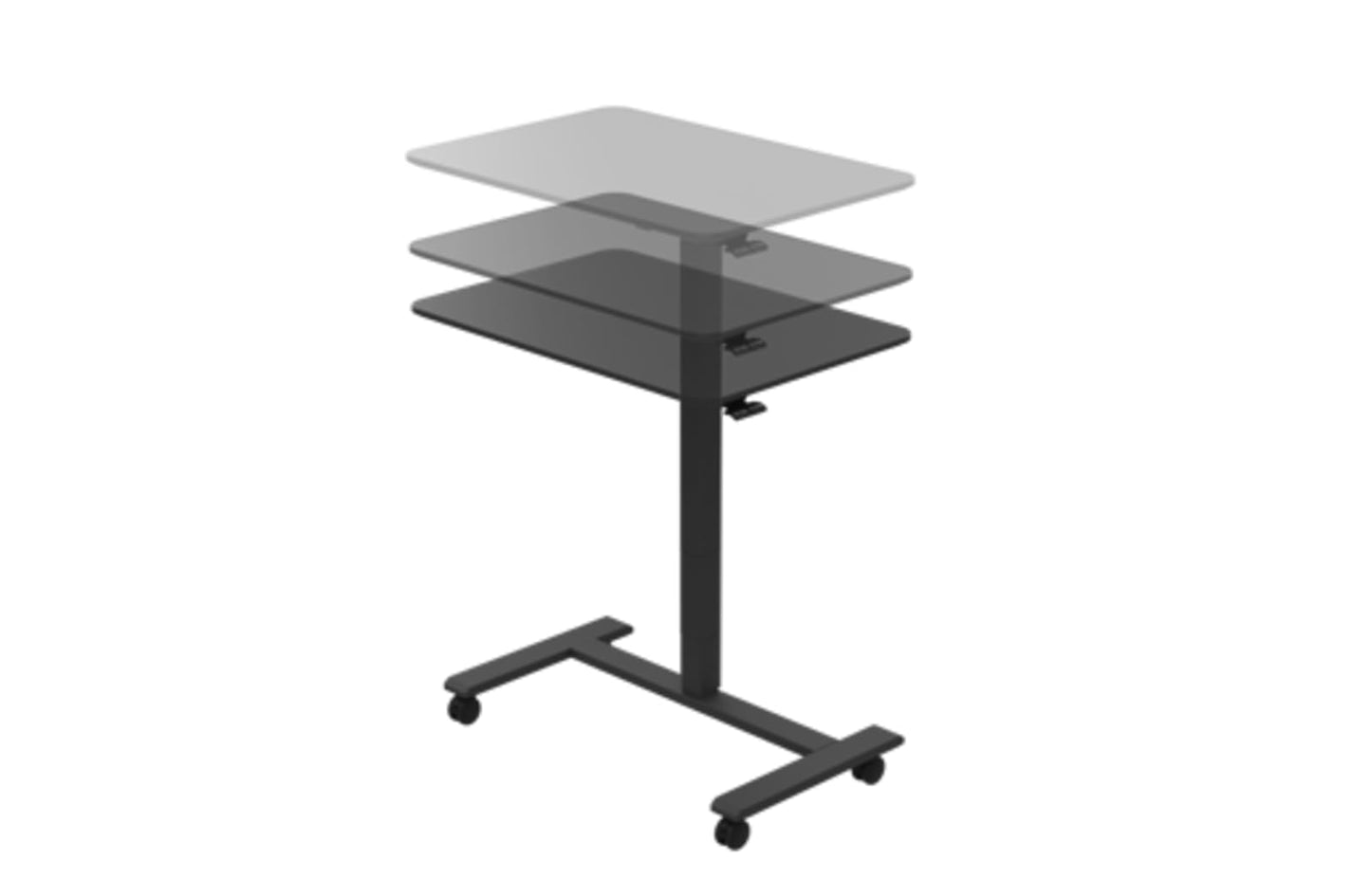 TopJob ANYDESK NEST Mobile Standing Desk, Portable with Hidden Wheels Non Folding, Sit Stand Desk, Computer Workstations, Home Use, Couch Side Table, Bedside Table, Kitchen Prep Table (Noir)