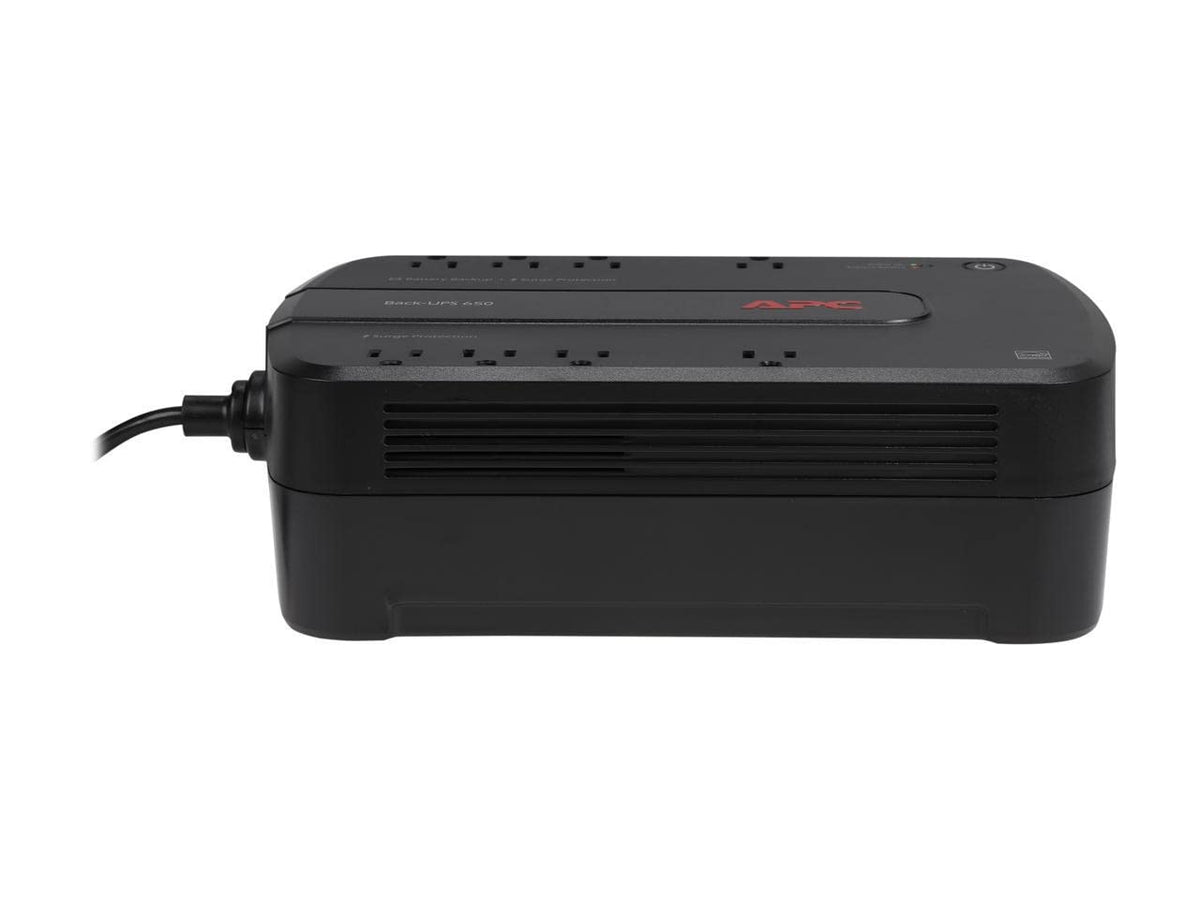 APC Back-UPS 650VA / 390W Battery Backup & Surge Protector, 8 Outlets, RJ45 Ethernet Protection, BE650G1 Uninterruptible Power Supply for Computers, Wireless Routers, and Home Office Electronics