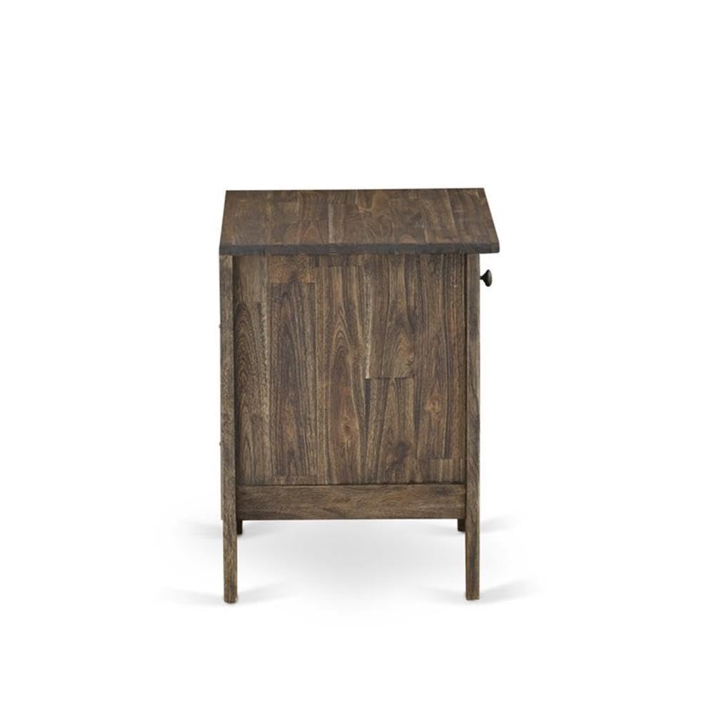 East West Furniture GA-07-ET Gallatin Modern End Table - Rectangle Nightstand with a Drawer for Bedroom, 18x21 Inch Inch, Distressed Jacobean