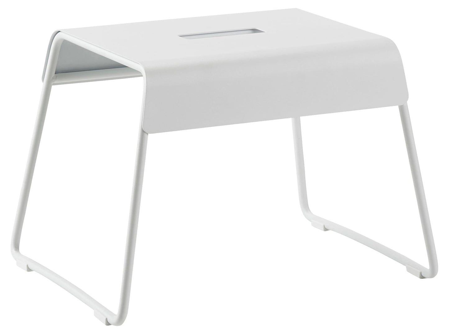 Zone Denmark Stackable Steel Stool-Non-Slip Foot Pads| Space-Saving | Perfect for Bathroom, Kitchen, and Bedroom Organization, Enhance Your Home décor and functionality-(15.4"x11.8"x10.8") Soft Grey