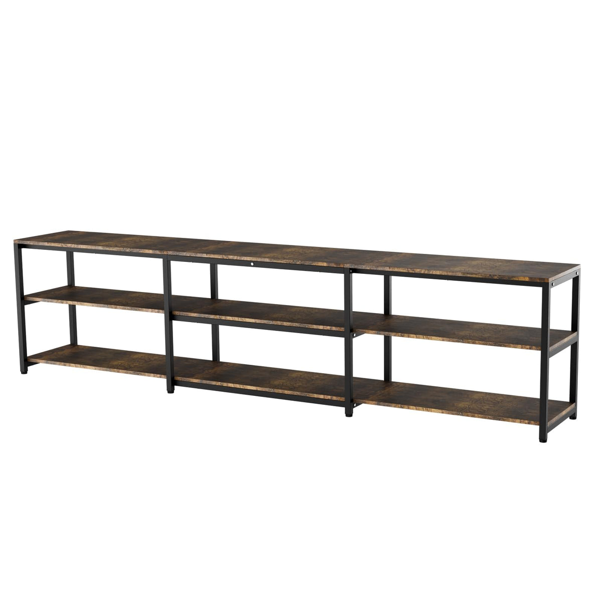 Aquzee 100 inch TV Stand, Extra Large 98" Wide Entertainment Center for 85" - 110" Television, 3 Tier Heavy Duty Wood Console Table with Storage for Living Room Home Theater