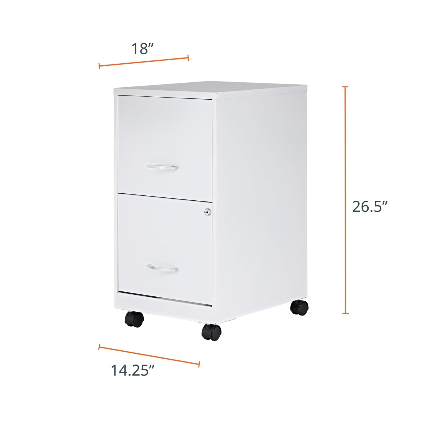 Lorell LYS SOHO File/File Mobile File Cabinet, White