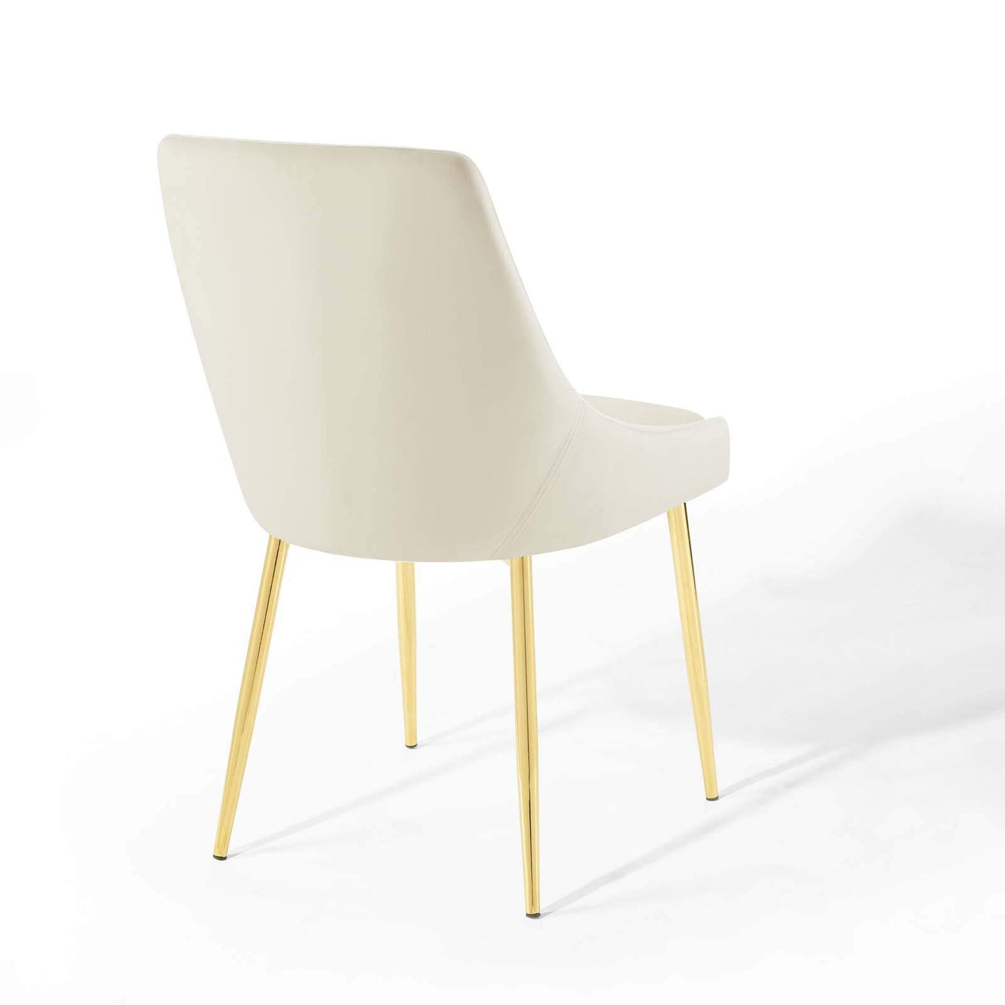 Modway Viscount Performance Velvet Dining Chairs - Set of 2, Gold Ivory