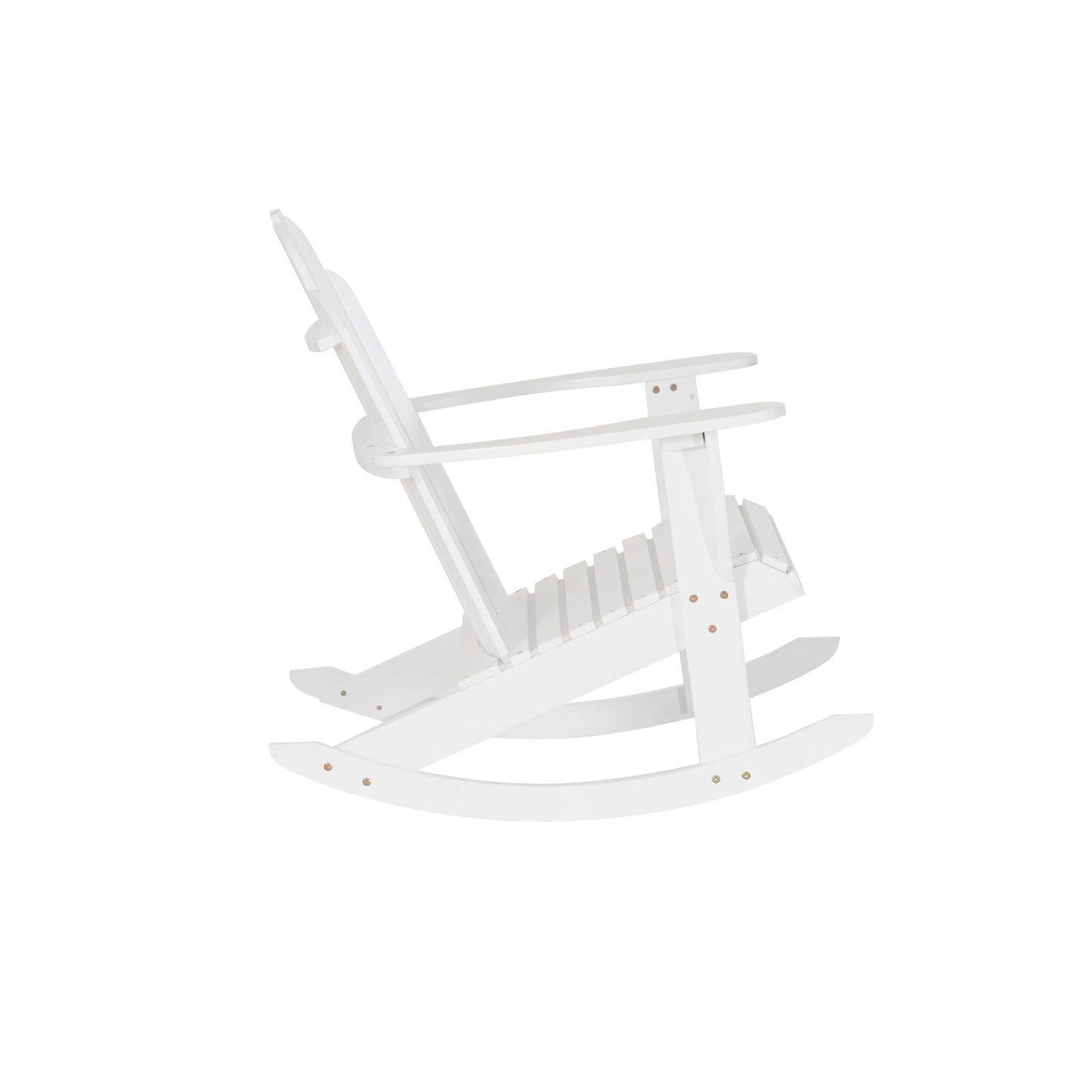 Jayde White Wooden Outdoor Adirondack Rocking Chair by Linon