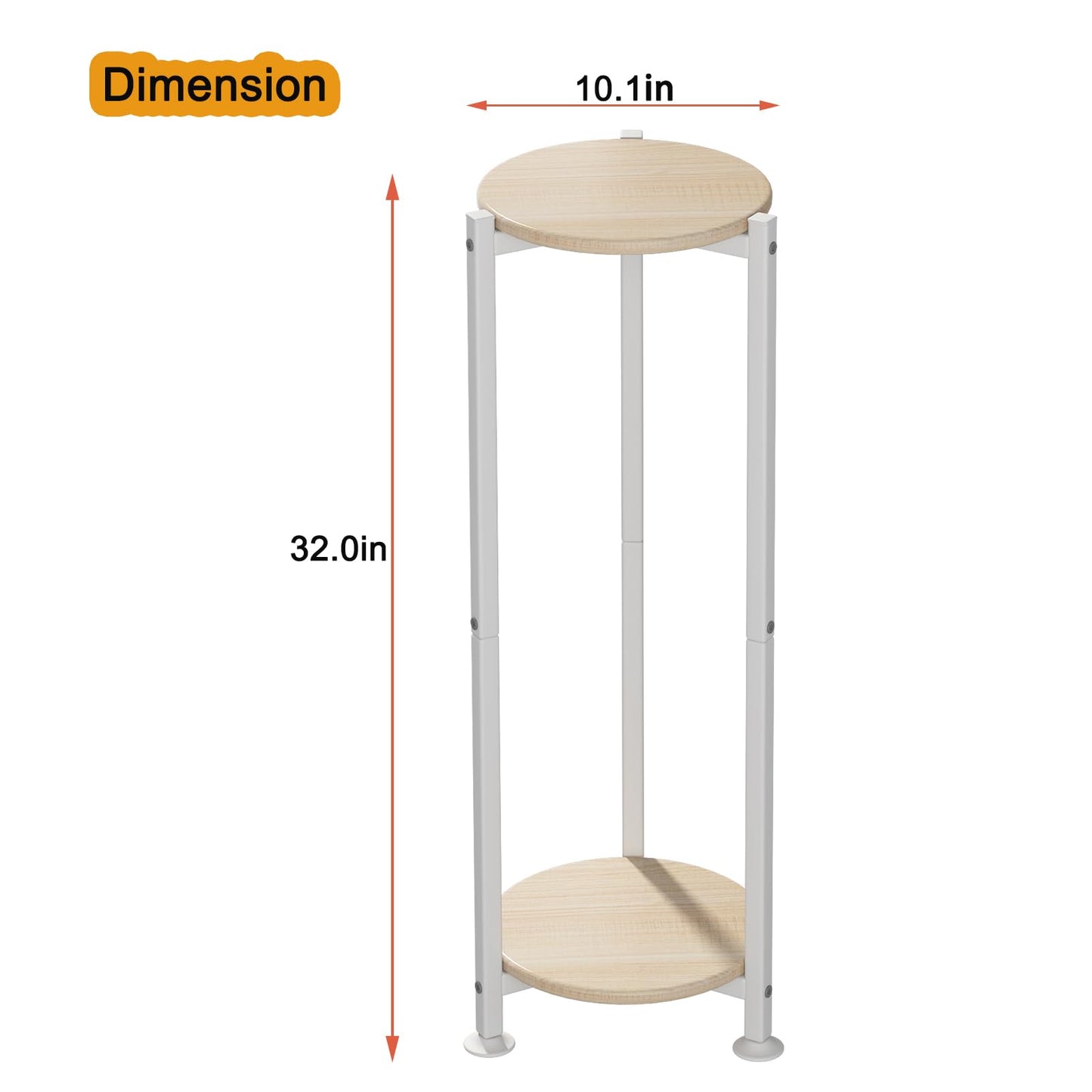 YIZAIJIA Plant Stand Indoor Corner Tall 2 Tier Metal Modern Flower Storage Plant Shelf Holder for Living Room Balcony Garden,White (2 Tier-White Round)