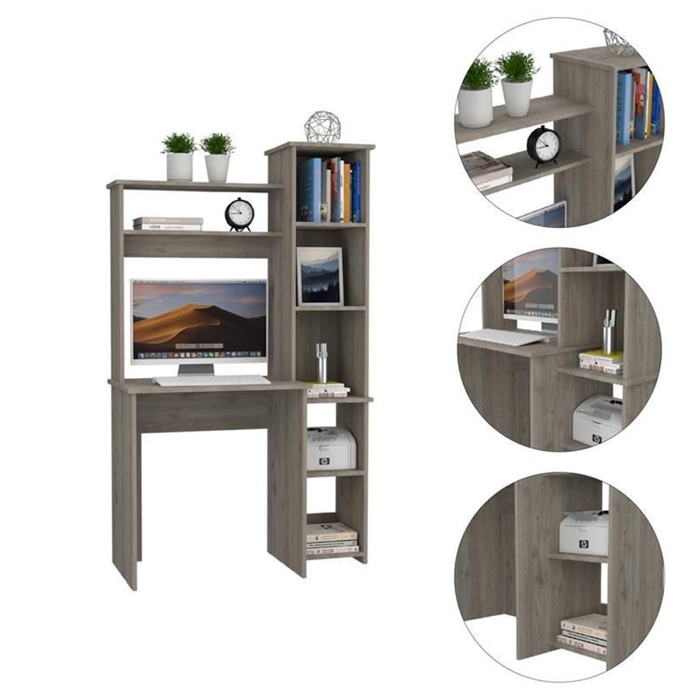 Tuhome Carell Furniture Modern Light Gray Engineered Wood Versalles Home Office Desk