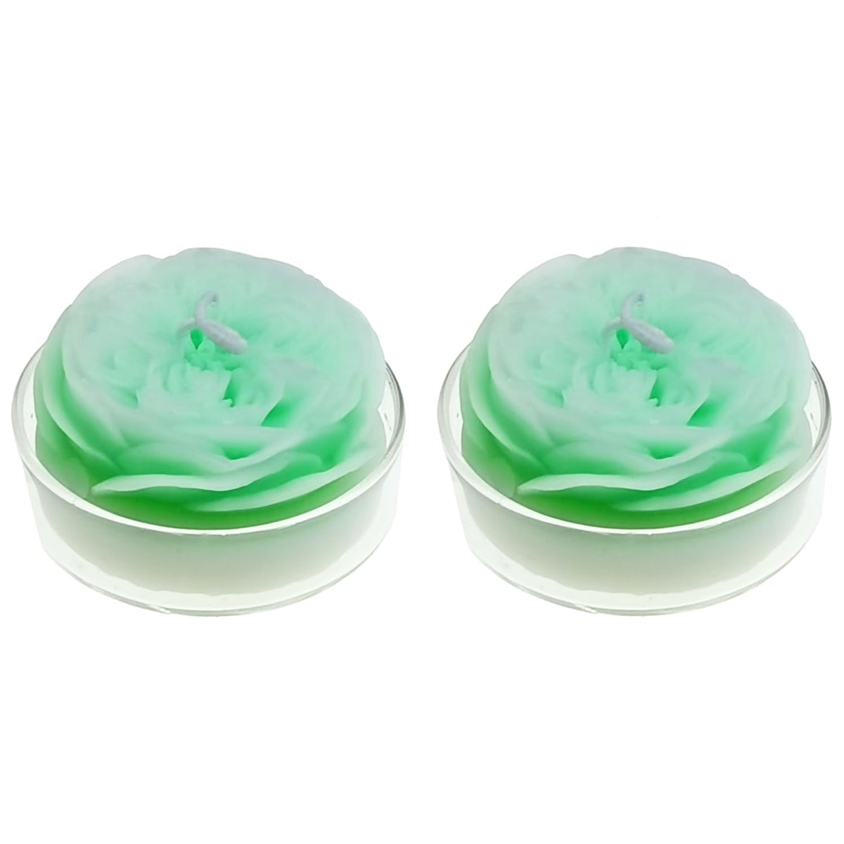Scented Candle with Cup 2 Pack, 58G Soy Wax Rose Candle, for Meditation, Yoga, Birthday, Wedding, Housewarming (Green)