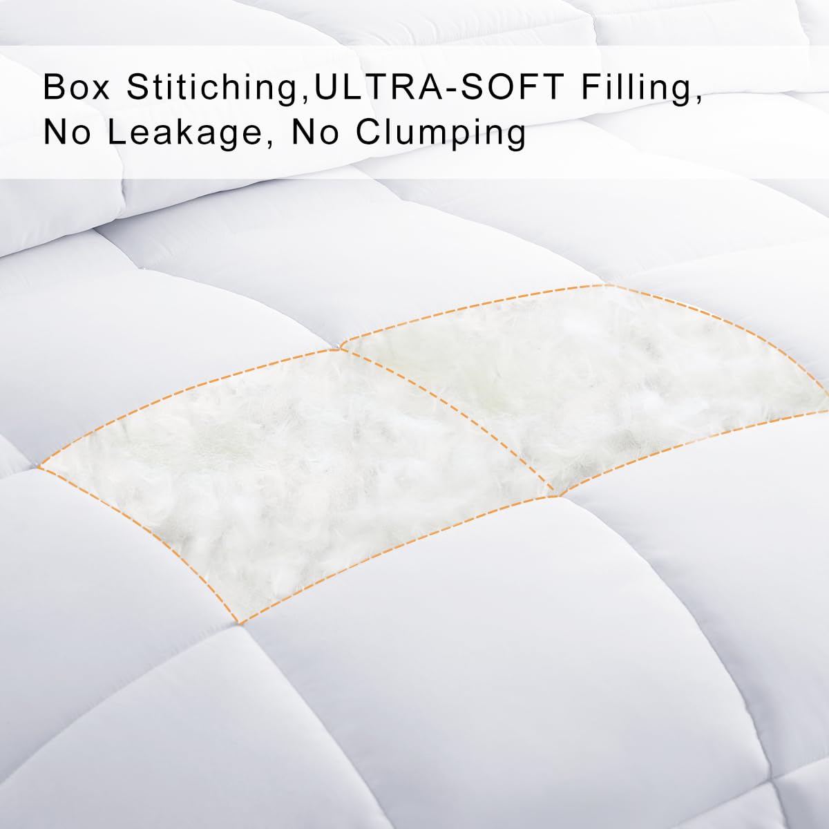 COHOME King Size Cooling Comforter, All-Season Quilted Down Alternative Duvet Insert, Luxury Hotel Breathable GentleSoft Comforter with Anti-Clump Tech & 8 Tab - Reversible - White 90 x 102 inches