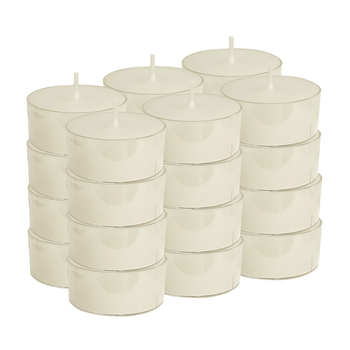 NJAO HOO 24 Pack Gardenia Scented Tealight Candles 6 Hours Burn Ivory Tea Candle Clear Cup Small Round Candle for Home Decor and Aromatherapy