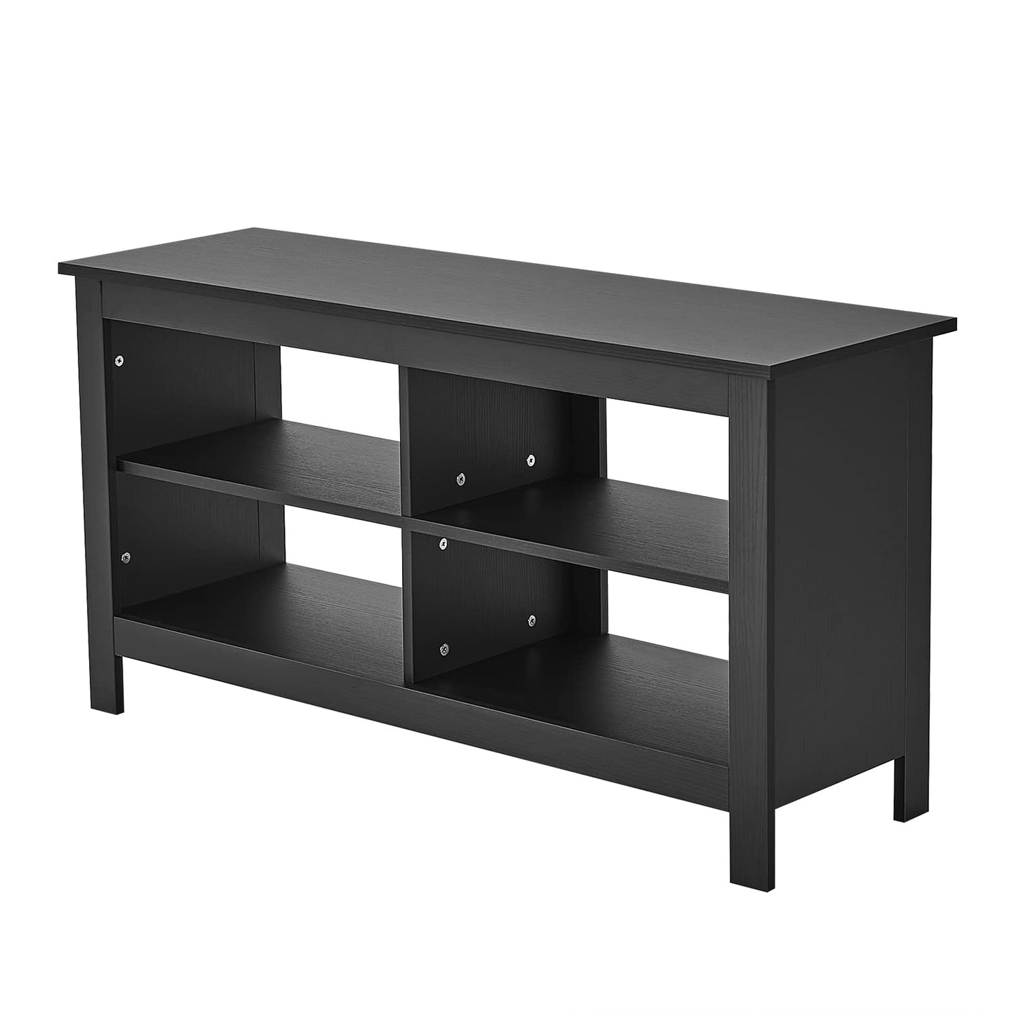 Gyger 43 Inches TV Stand,Mid Century Modern Entertainment Center with 4 Open Shelves Farmhouse TV Media Console Table for Living Room,Bedroom,Television Stand up to 50 Inches(Black)