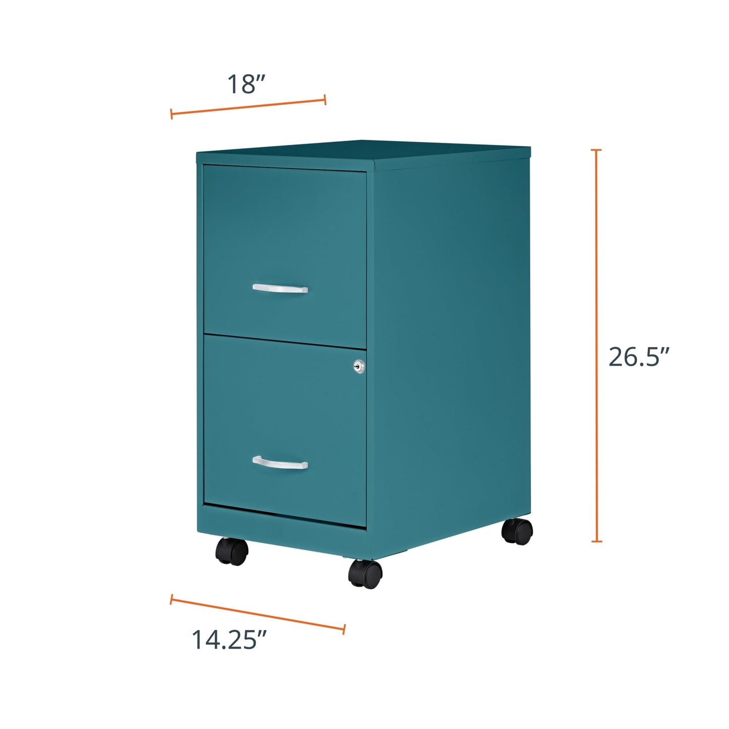 Lorell LYS SOHO File/File Mobile Cabinet, Teal