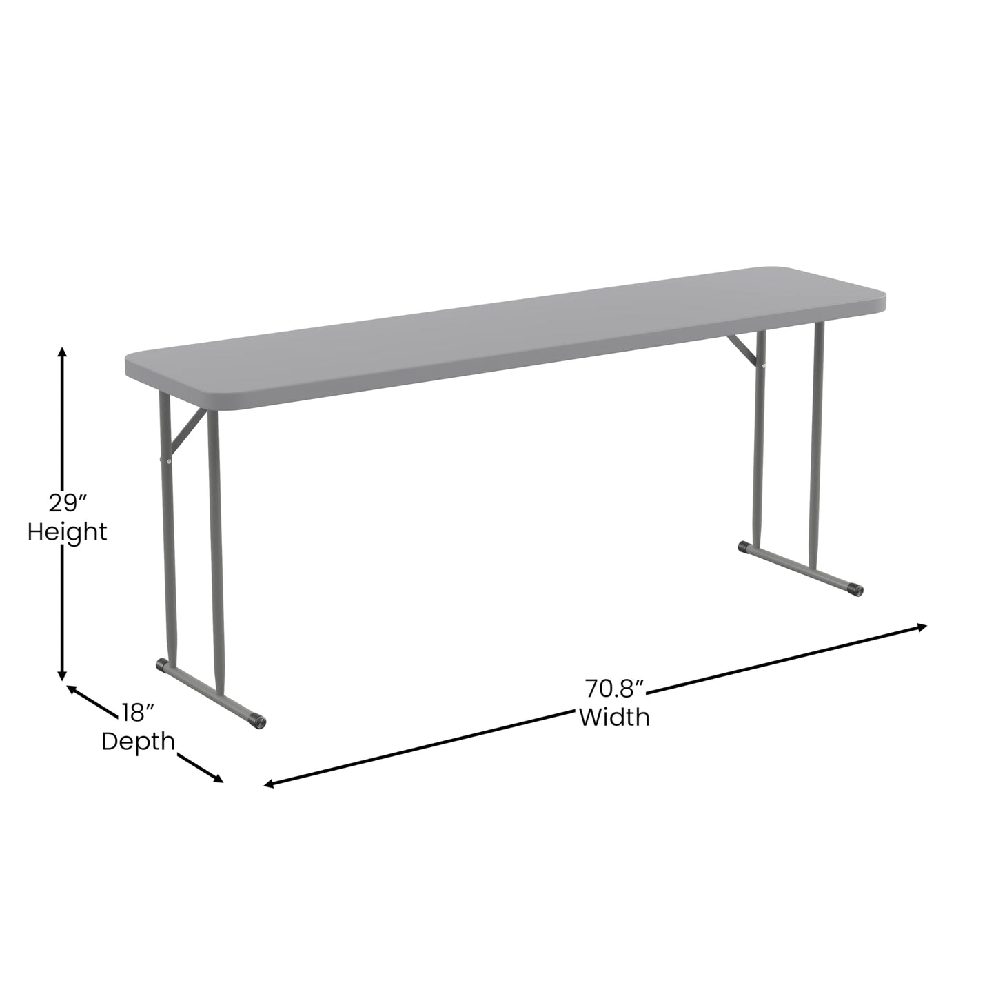 Flash Furniture Kathryn Commercial Grade 6-Foot Gray Plastic Folding Training Table