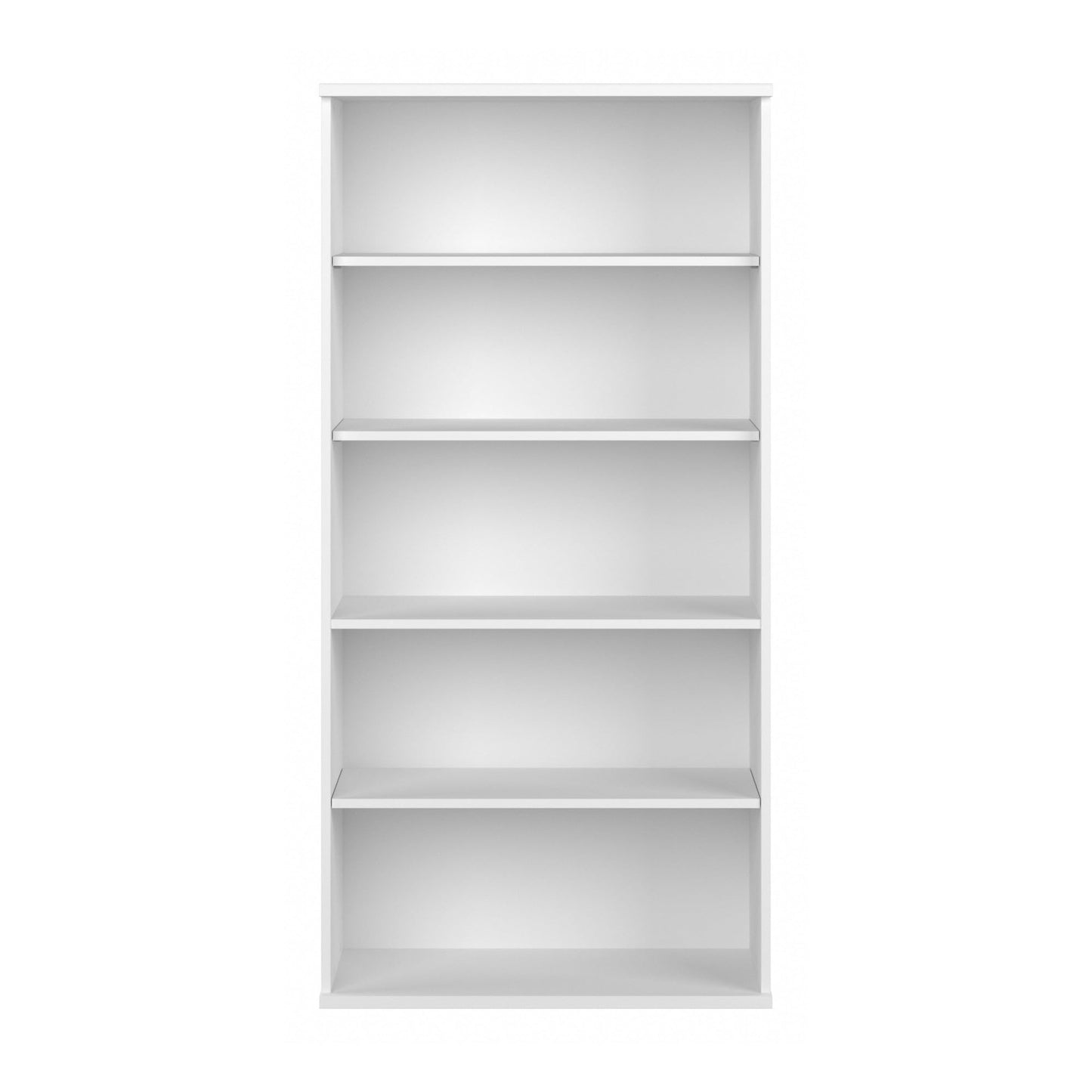 Bush Business Furniture Studio C Tall 5 Shelf Bookcase in White, Large Bookshelf for Home or Professional Office