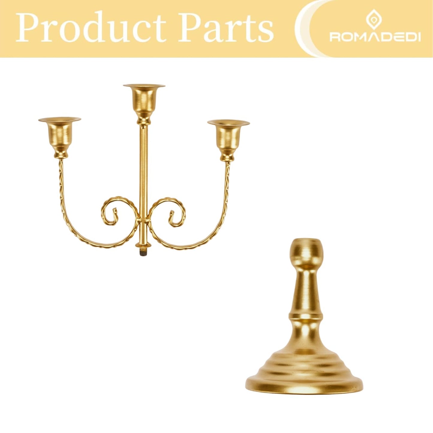 Romadedi Candelabra Black Candle Holders: 5 Arm Halloween Candlestick Holder 11.8" Gothic Home Decor for Party Table Centerpiece Mantel Christmas