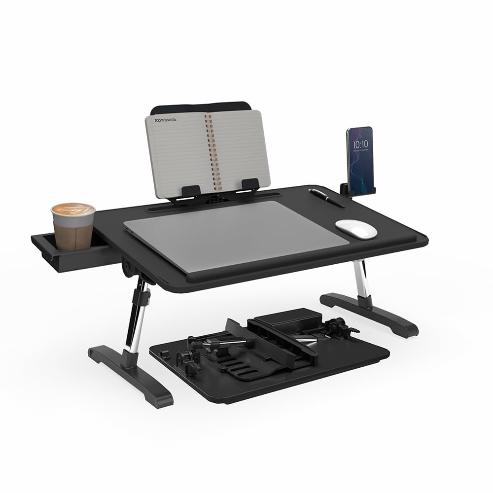 Limitless TotalDesk Portable Modern Workstation and Lap Desk with Adjustable Height & Tilt (Black)