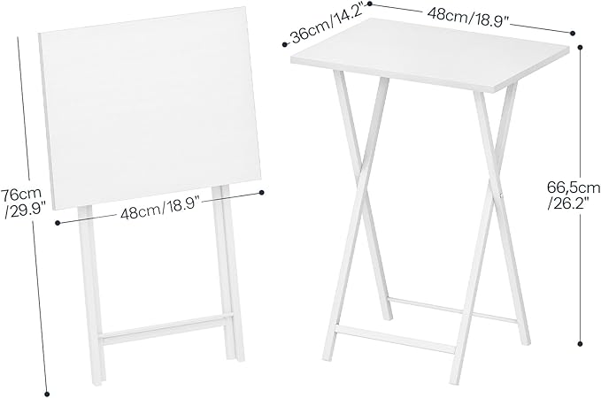 HOOBRO Folding TV Tray Tables, Industrial Snack Tables