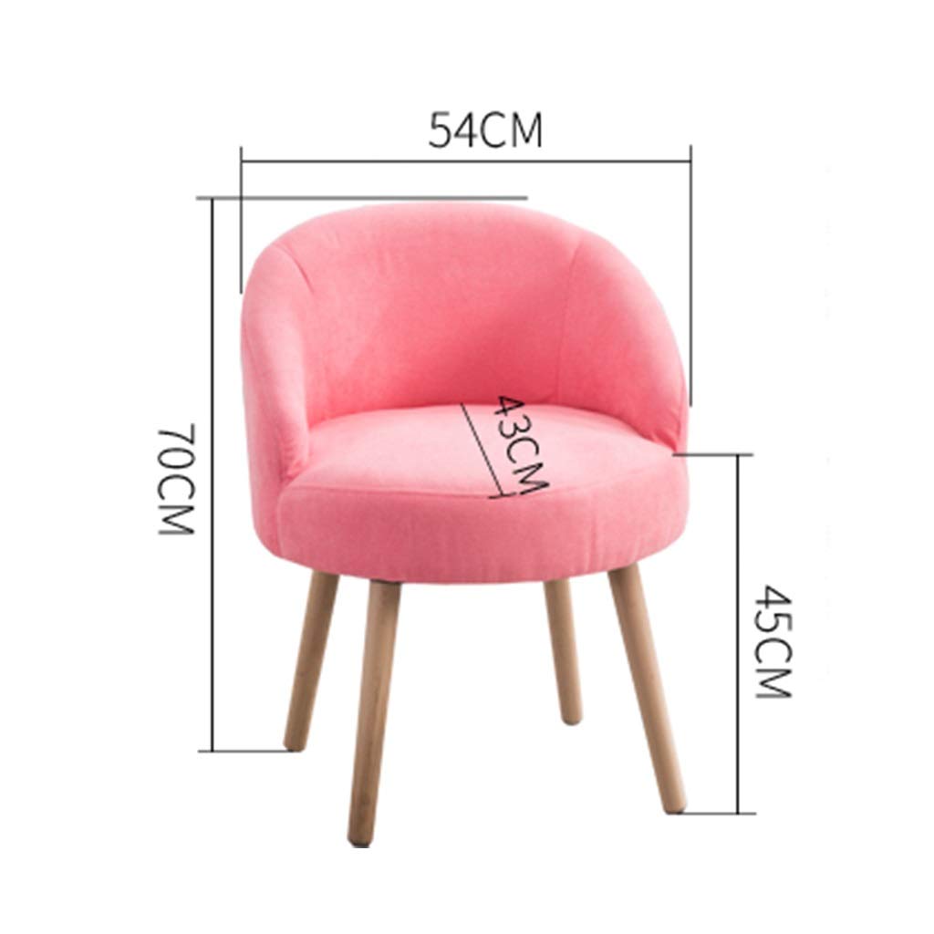 Khaki Soft Velvet Dining Chair - Cozy Lazy Cloth Leisure Sofa with Backrest for Balcony, Bedroom, Living Room, and Reception - Stylish Comfort Seating Solution (Pink)