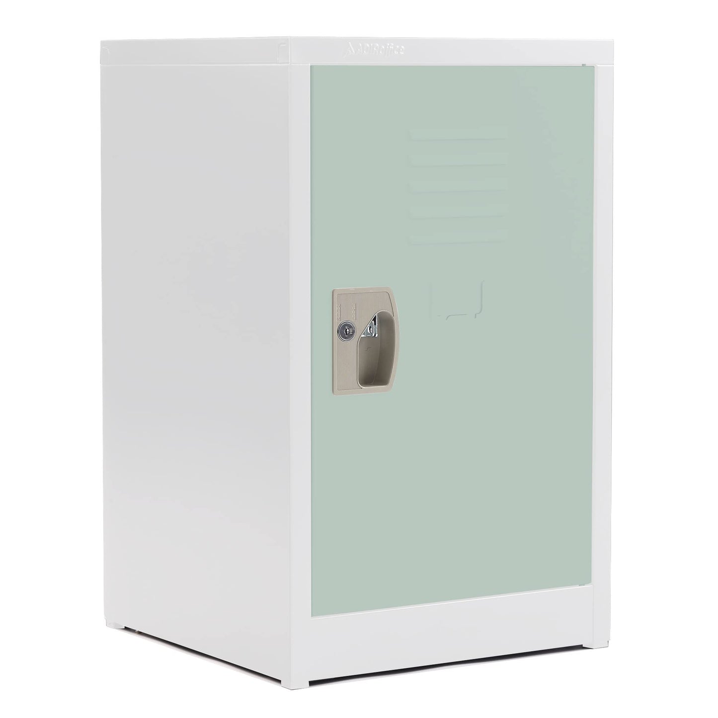 AdirOffice Kids Steel Metal Storage Locker - Heavy Duty Storage Organizer with Key and Hanging Rods - Ideal for Home, Gym & School - (24 in 1 Door, Misty Green)