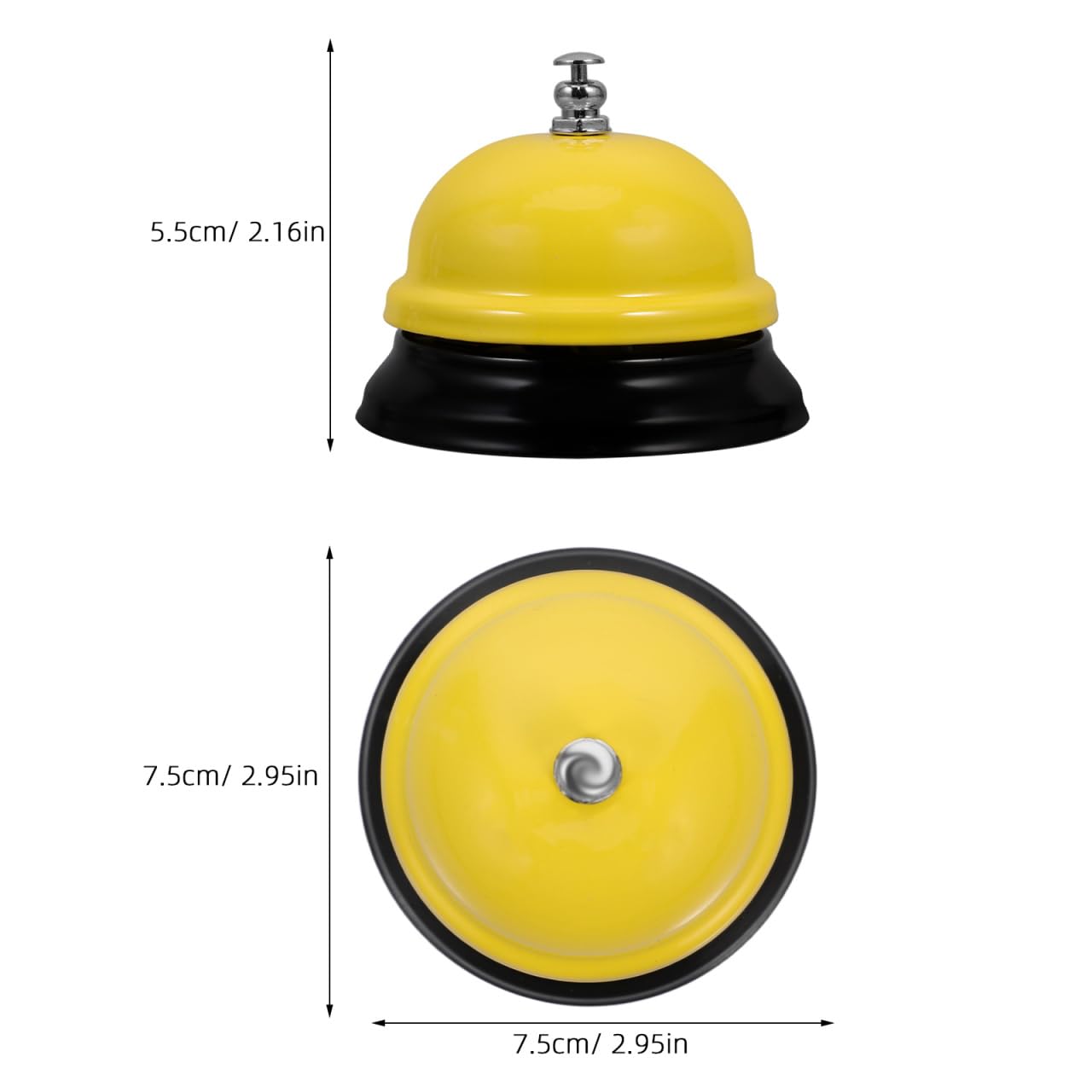 TEHAUX Service Bell 3 Inch Loud Metal Desk Bell Handheld Call for Office Hotel School Classroom Reception Elder Care Use