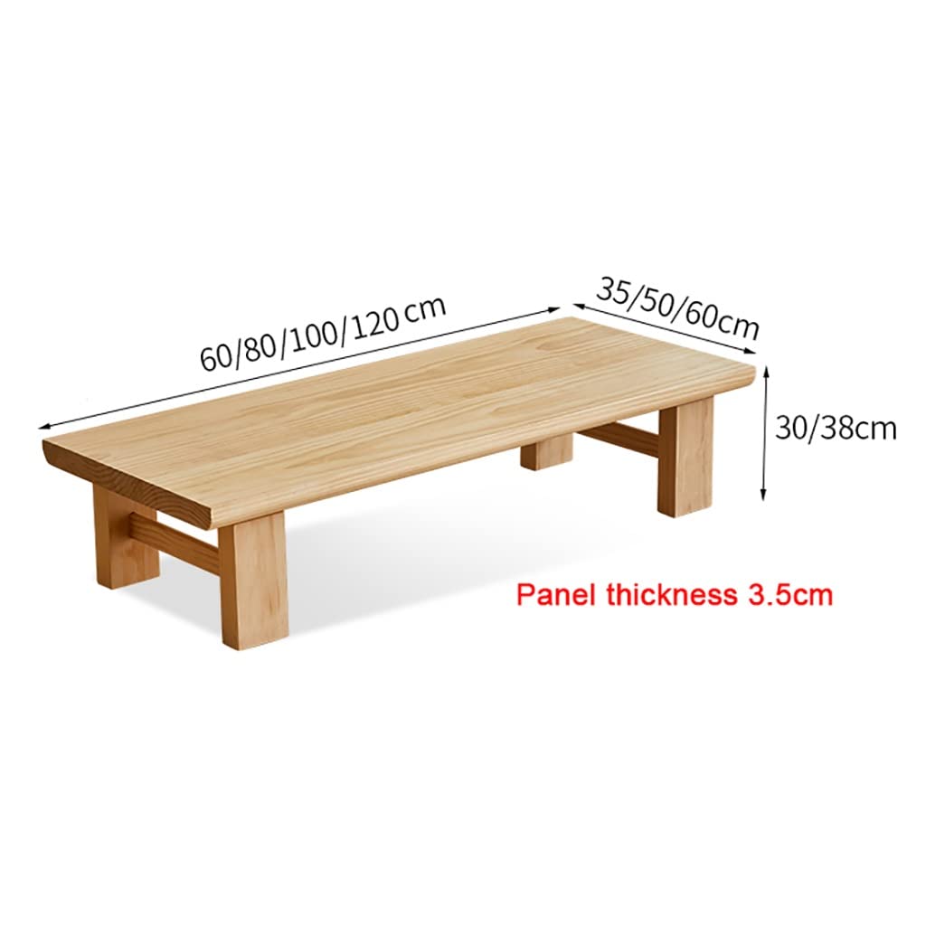 Japanese Solid Wood Coffee Table Zen Style Small Dining Table for Bedroom & Balcony 120x60x38cm Minimalist Floor Table Modern Home Decor Versatile Seating Solution