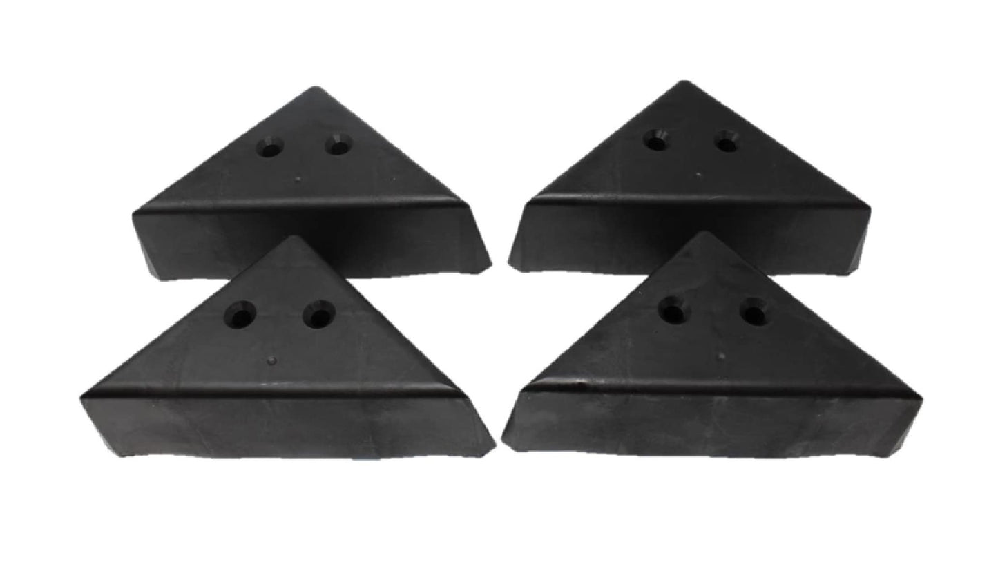 JSP Manufacturing 3" Triangle Plastic Furniture Black Corner Legs - Sofa Couch Chair Ottoman (4 Legs)