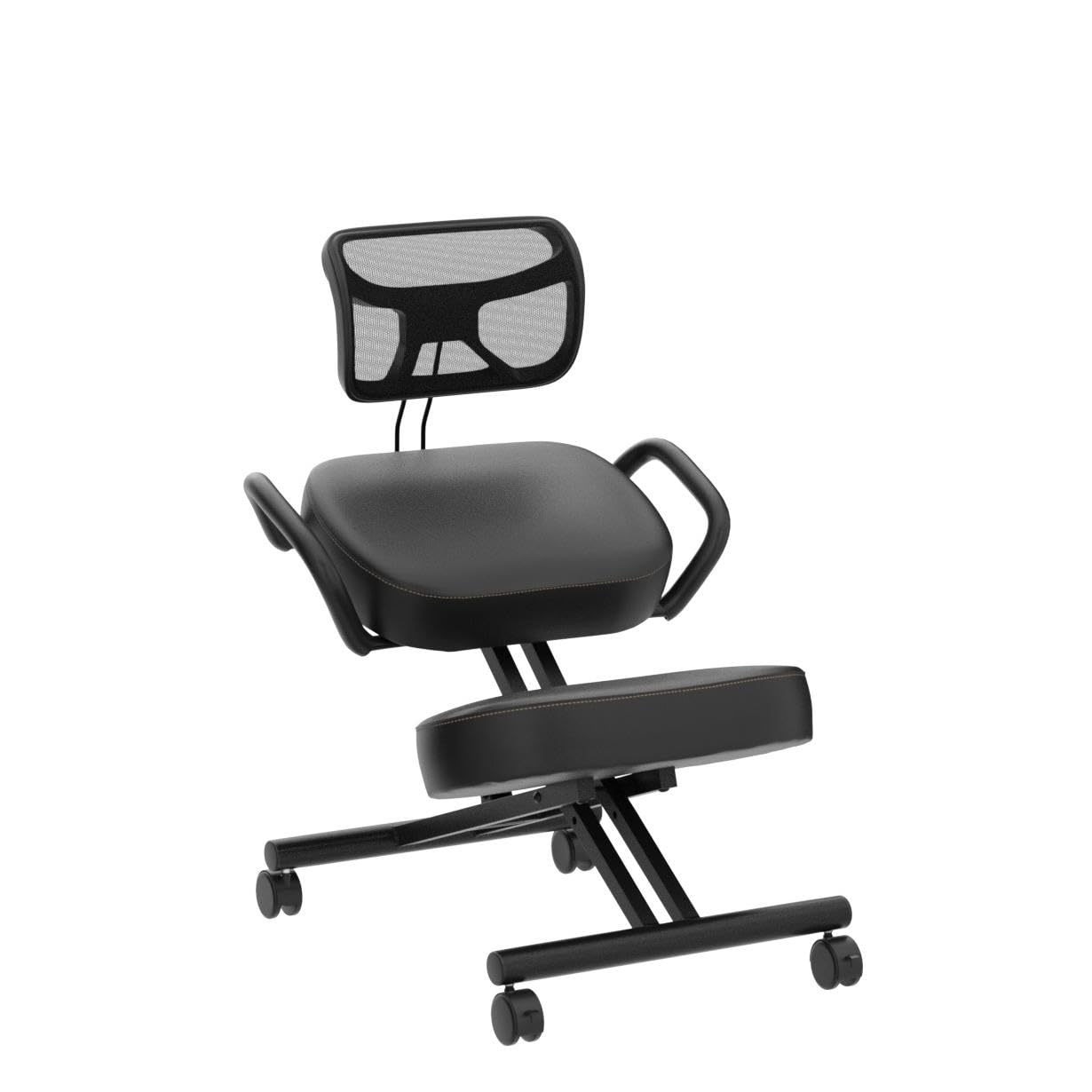 DRAGONN by VIVO Ergonomic Kneeling Chair with Back Support, Adjustable Stool for Home and Office with Angled Seat for Better Posture - Thick Comfortable Cushions, Black, DN-CH-K02B