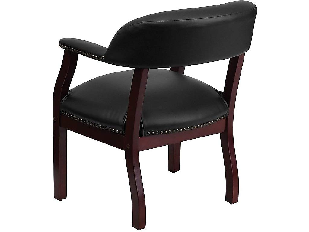 Flash Furniture Diamond Black Vinyl Luxurious Conference Chair with Accent Nail Trim