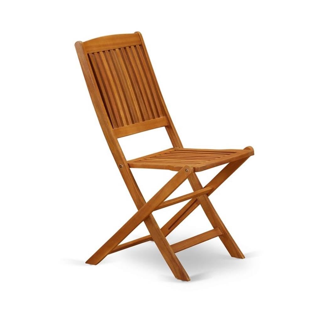 East West Furniture BCMCWNA Cameron Foldable Patio Dining Chairs - Acacia Wood, Set of 2, Natural Oil