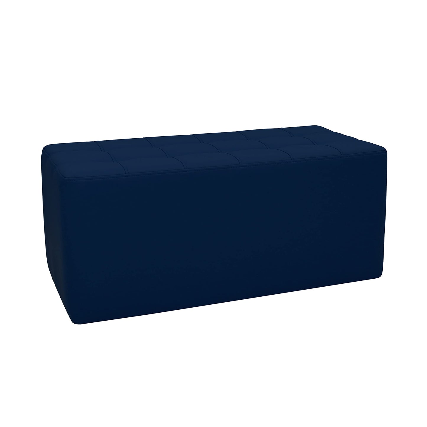 Factory Direct Partners Tufted Rectangle Accent Ottoman Bench Beautifully Upholstered Furniture for Modern Home, Office, Library or Waiting Area Seating, Footstool, Table Use - Navy, 14046-NV